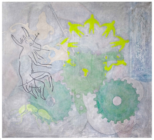 7. Untitled, mixed media, canvas, 120 x 140 cm, 1988, private collection
