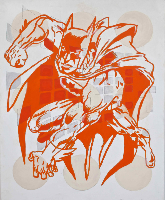 2. Batman  (from the Series Heroes), mixed media, canvas, 100 x 80 cm, 2012