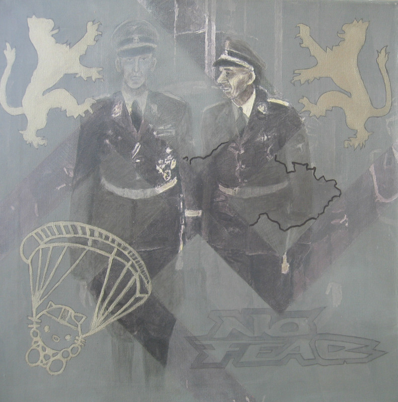 24. From the Series Gloria Slavia (R. H.   K. H. F.), mixed media, canvas, 50 x 50 cm, 2012
