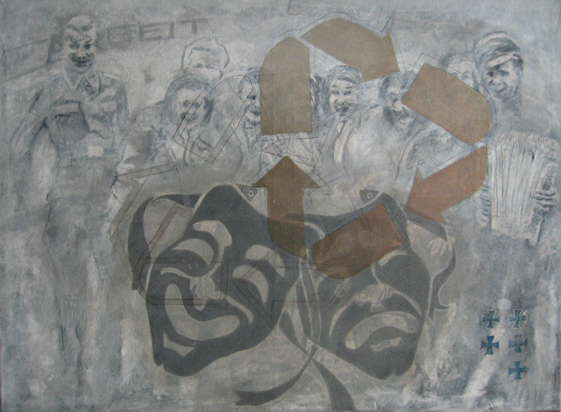 8. Cheerful Group of Guards, from the Series Borderline Syndrome, mixed media, canvas,  87 x 115 cm, 2013, Gallery Klatovy Klenová