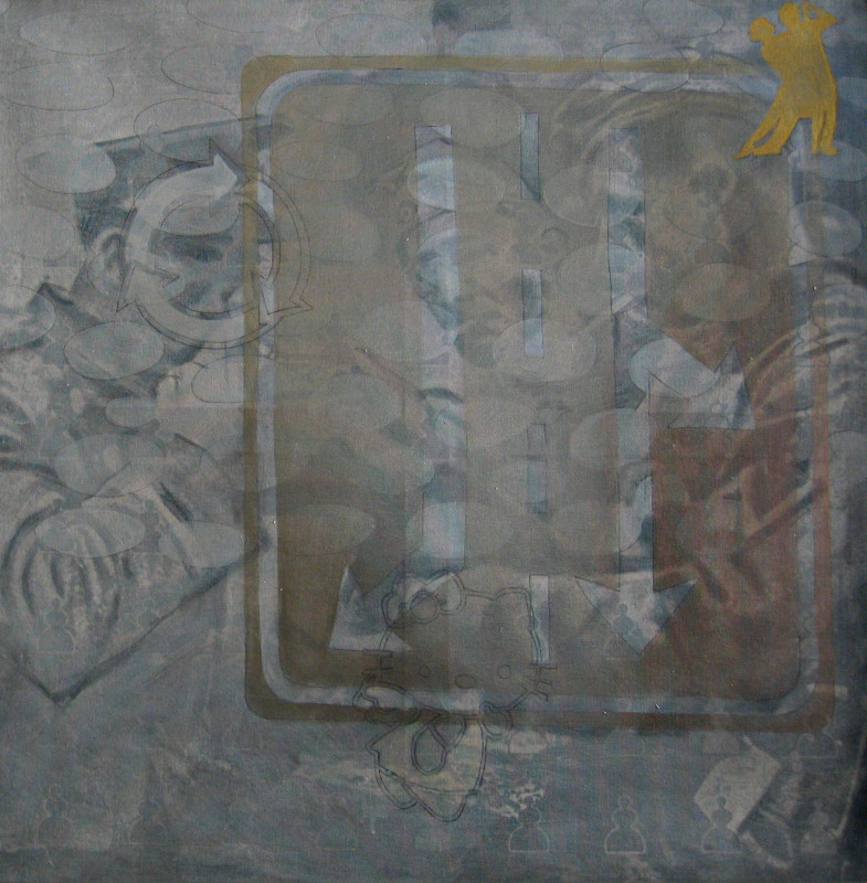 5. Official Propaganda,from the Series Borderline Syndrome, mixed media, canvas, 88 x 88 cm, 2013