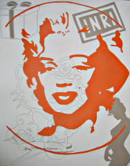 3. Marilyn - Jet Set  (from the Series Heroes),  mixed media, canvas, 100 x 80 cm, 2012