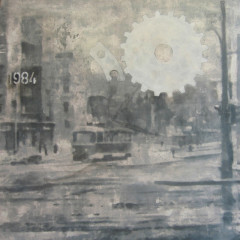 1984 (From the Series Praga Aeterna), mixed media, canvas, 100 x 100 cm, 2014-2016