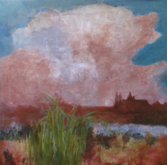 Landscape (Praga Aeterna), mixed media, canvas, 50 x 50 cm, 2016