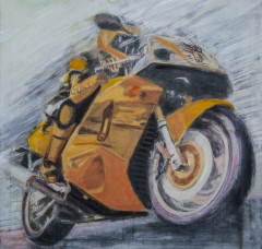 6.  Holy Rider, mixed media, canvas, 100 x 100 cm, 2015