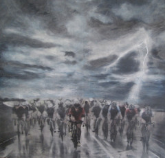 17. Riders on the Storm, mixed media, canvas, 100 x 100 cm, 2015, private collection