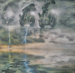 4. Riders on the Storm, mixed media, canvas, 100 x 100 cm, 2015, private collection