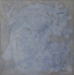 17. Plans I (Love), mixed media, canvas, 100 x 100 cm, 2011, private collection