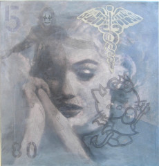 21. Marilyn (from the Series The Fifties), mixed media, canvas, 50 x 50 cm, 2012