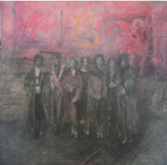 17. Gun Club (from the Series Borderline Syndrome), mixed media, canvas, 100 x 100 cm, 2014